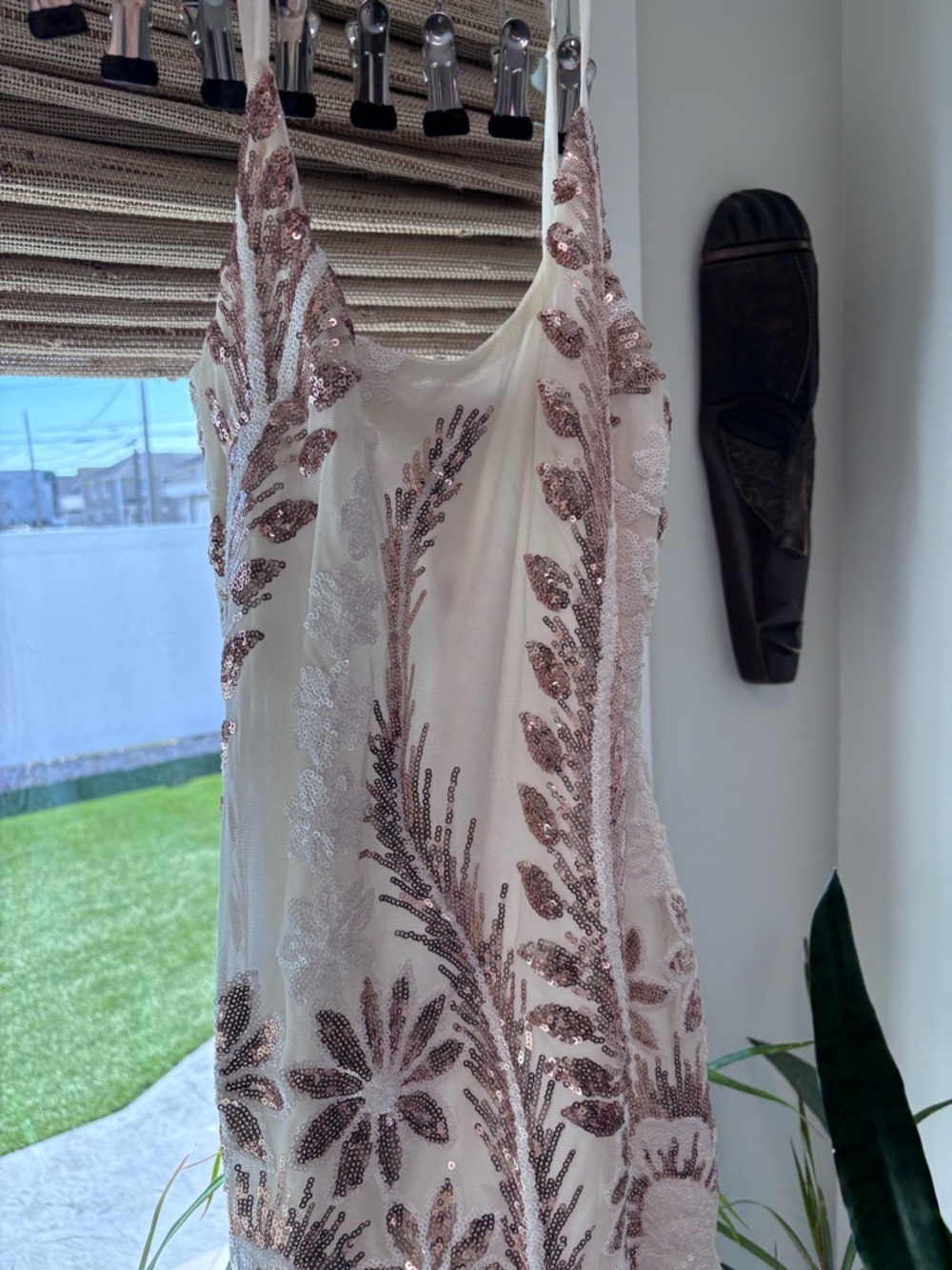 Hello Molly Cream Sequin Midi Dress